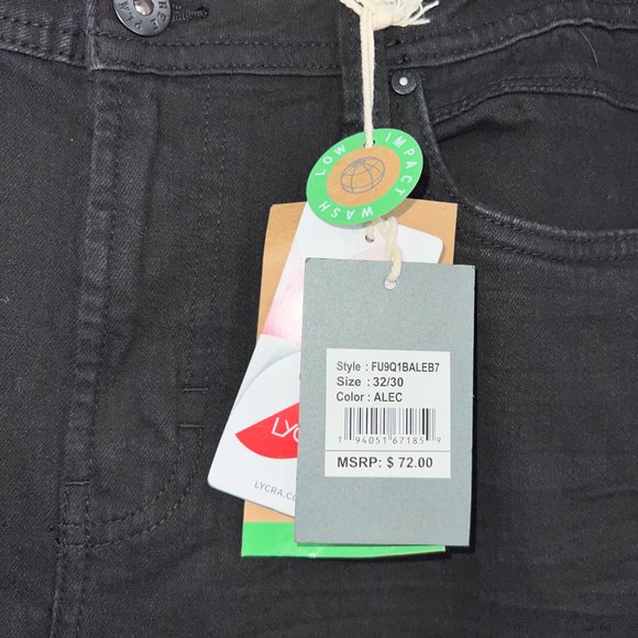 New Free Planet Mens Jeans 32 X 3 Black 